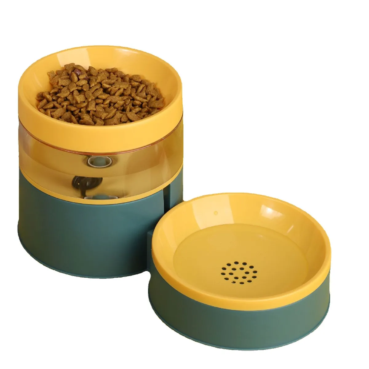 Comparer les prix de Alimentation automatique de couleur pour animaux de compagnie pour augmenter la protection du cou pour chats, eau et nourriture pour chiens, bol de nourriture pour chiens.(Jaune)