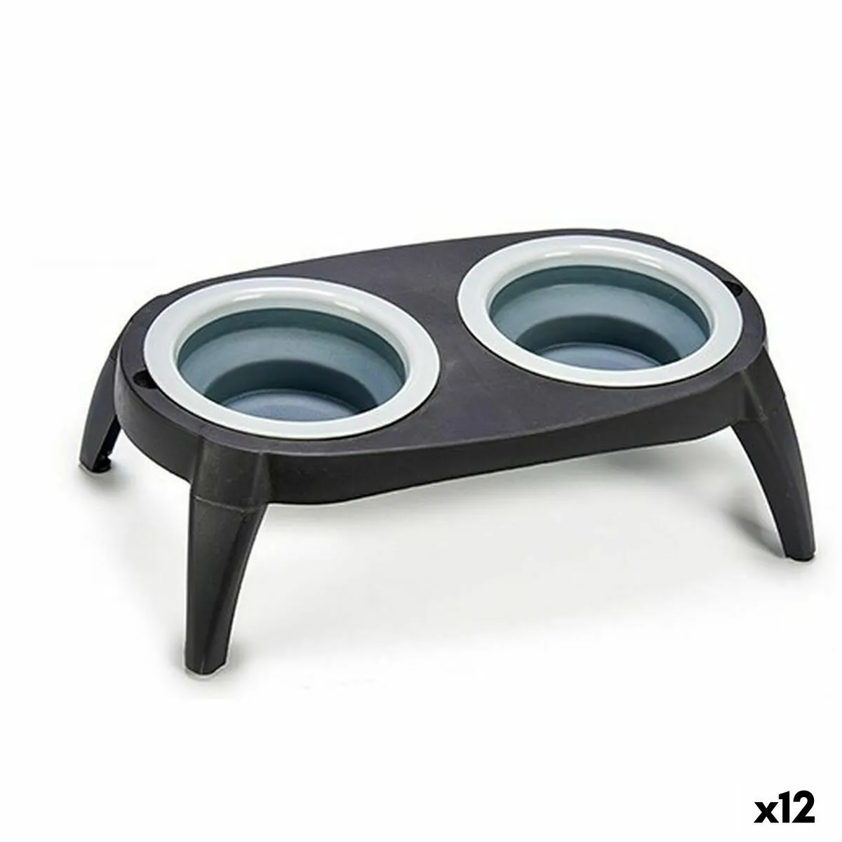 Meilleurs prix pour Mangeoir pour animaux Pliable Noir Silicone Plastique 9 x 39 x 9 cm (12 Unités)