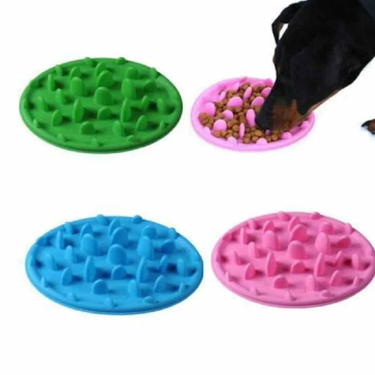 Comparer les prix de Gamelle anti glouton, Gamelle pour chien-chat, Distributeur nourriture chat, Distributeur croquettes chiens, chat-Rose 1pcs me22942