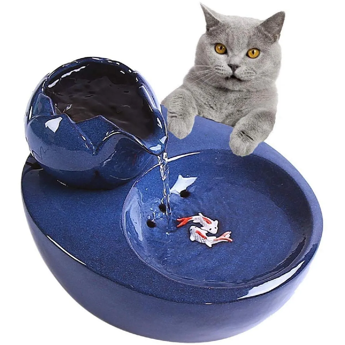 Meilleurs prix pour Fontaine de boisson électrique en céramique bol de boisson pour chats et chiens distributeur automatique de fontaine d'eau pour chats fournitures pour animaux domestiques bol de nourriture   Fournitures d'arrosage pour chat
