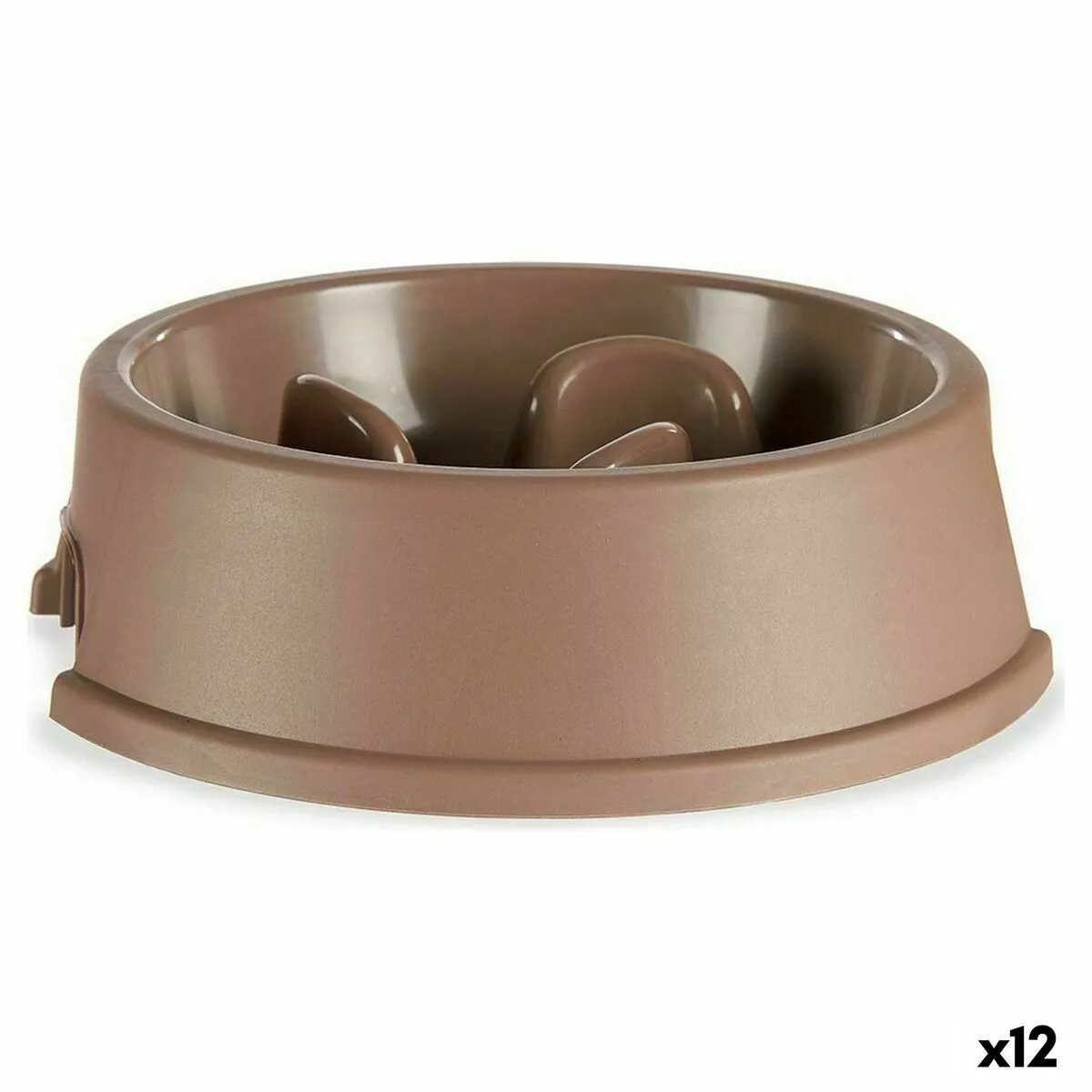 Comparer les prix de Gamelle à Alimentation Lente pour Animaux de Compagnie Beige Plastique (27 x 7,5 x 27 cm) (12 Unités)