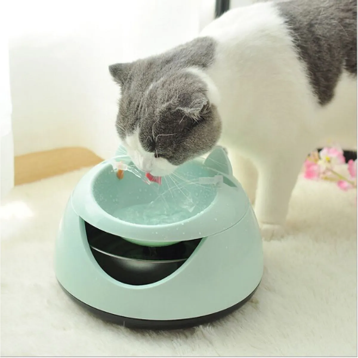 Comparer les prix de Électrique, automatique, silencieux, filtre à eau, distributeur, fontaine de boisson, capteur, veilleuse, bol en acier inoxydable.