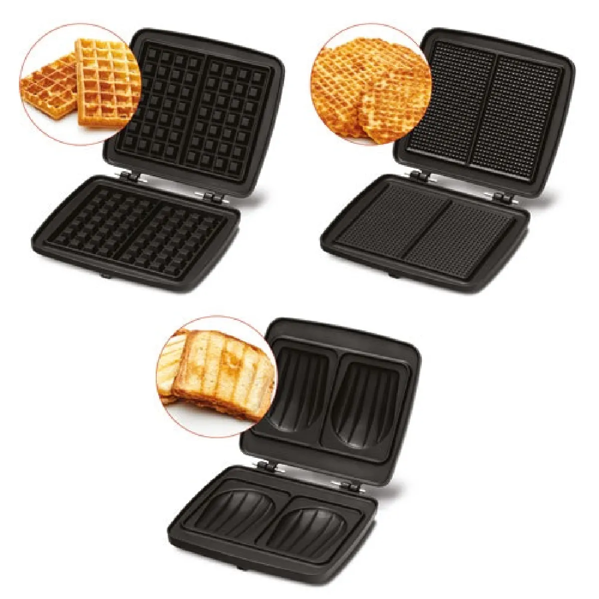 Gaufrier / croque-monsieur WAS Germany Plaque de cuisson gaufre caur en