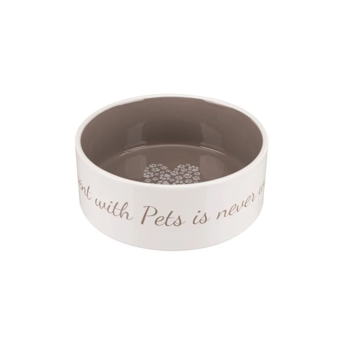 Trixie Ecuelle céramique Pet's Home - 1,4L - Creme/Taupe Trixie Ecuelle céramique Pet's Home - 1,4L - Creme/Taupe