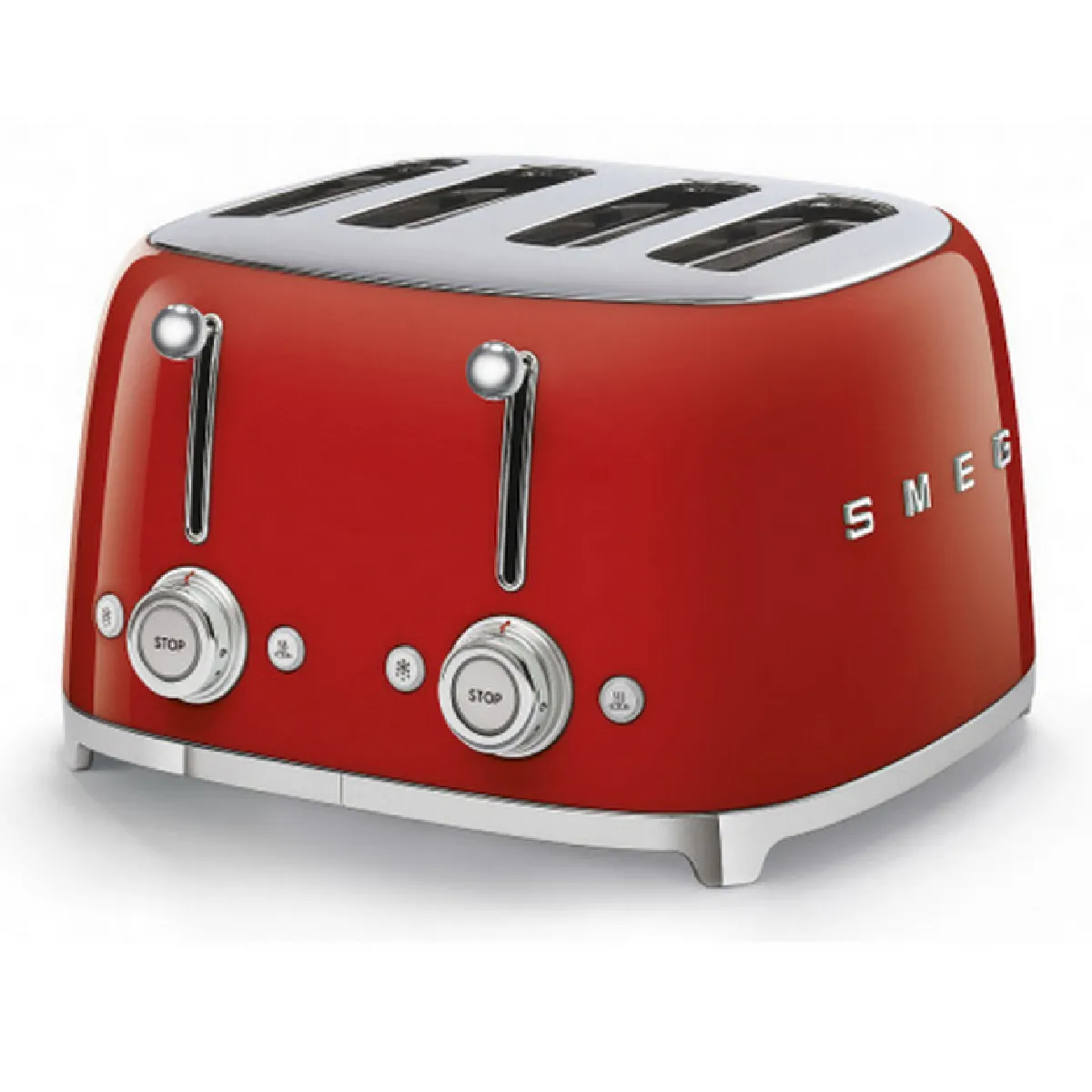 Smeg Grille-pain 4 tranches Années 50 - Rouge - TSF03RDEU