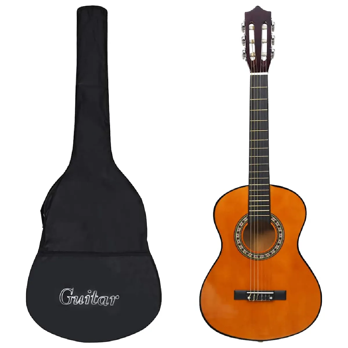Non Communiqué Brun Vidaxl Gitaar Klassiek Beginner Kinderen Met Tas 1/2 343055605 - Image 2