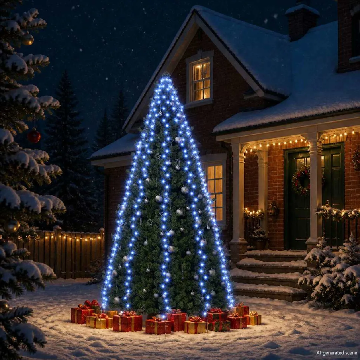 Non Communiqué Bleu Vidaxl Guirlande Lumineuse D'arbre De Noël Décoration De Noël Ornement De Noël Mariage Salon Maison Intérieur 400 Led 328893 - Image 3