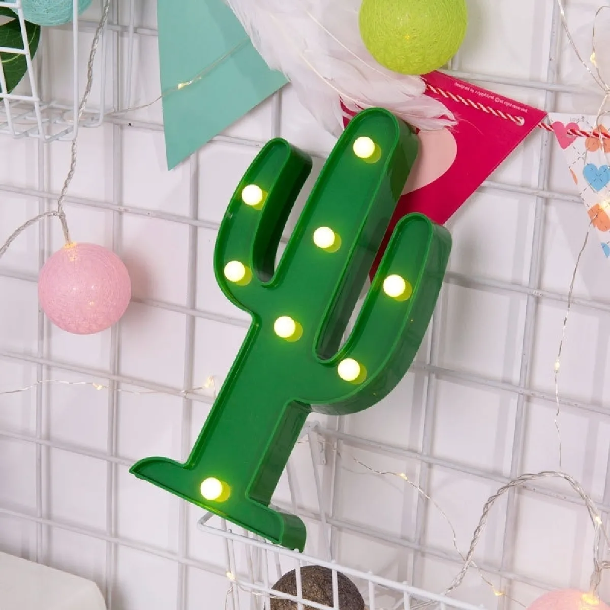 Wewoo Guirlande lumineuse cactus - Vert
