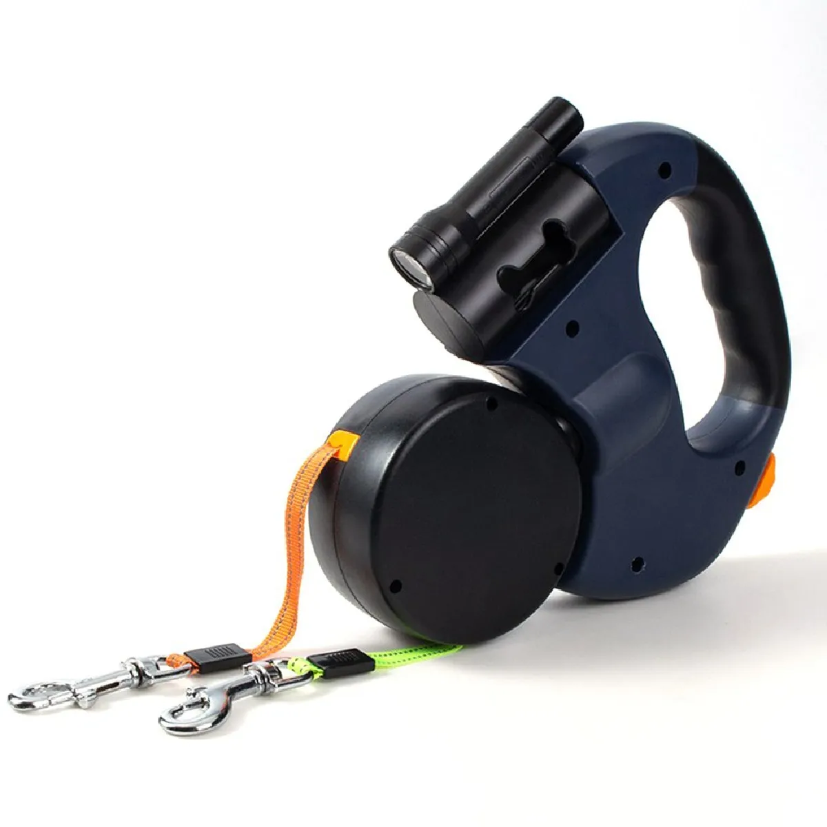 Comparer les prix de Double corde pour chien avec ceinture de sécurité Double corde rétractable légère avec corde tournante portative pour animal de compagnie Fourniture de 2 chiens pour marcher