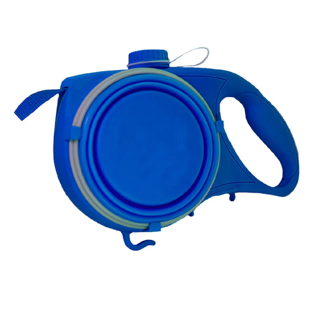 Meilleurs prix pour Laisse de chien rétractable en nylon bol de voyage pliable bouteille d'eau pour chiot portable marche extérieure corde de traction fournitures pour animaux de compagnie   Traction (bleu)