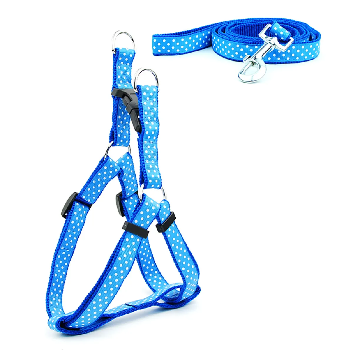 Meilleurs prix pour 1PCS corde à chien laisse fournitures pour animaux domestiques nœud de réglage imprimé harnais et laisse pour les grands chiens promenade en plein air   harnais (bleu)