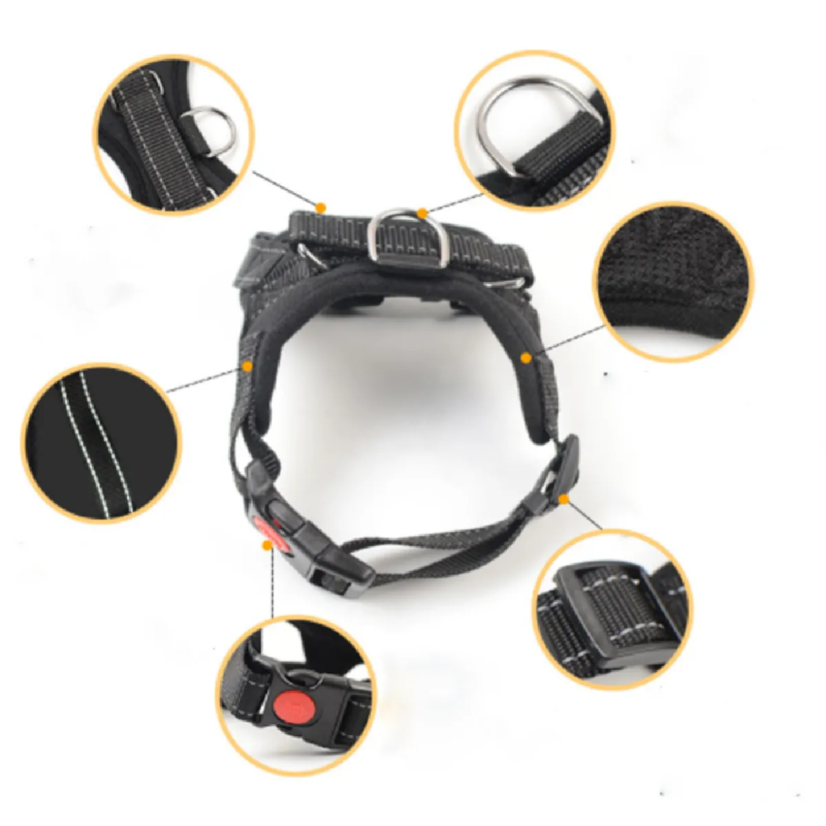 Comparer les prix de 1PCS Canne réglable pour chiens Ensemble de ceintures pour cannes à tête de chat Gilet réflecteur et respirable pour petits et grands chiens Gilet harnais