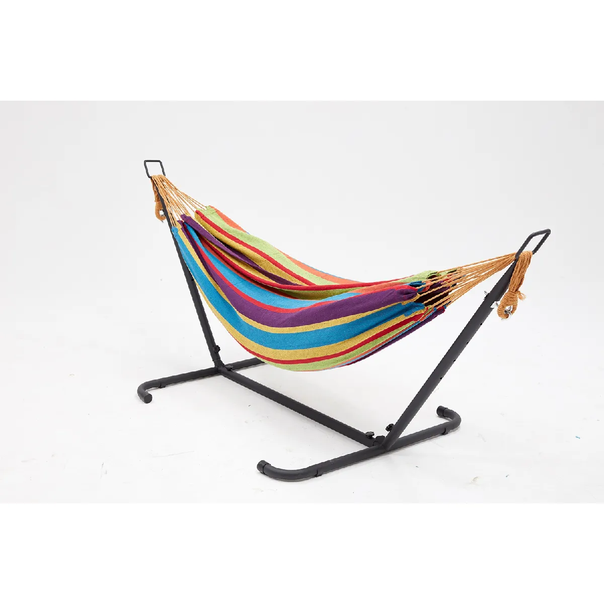 CONCEPT USINE Hamac sur pied 2,6 m avec toile en polyester multicolore COPACABANA