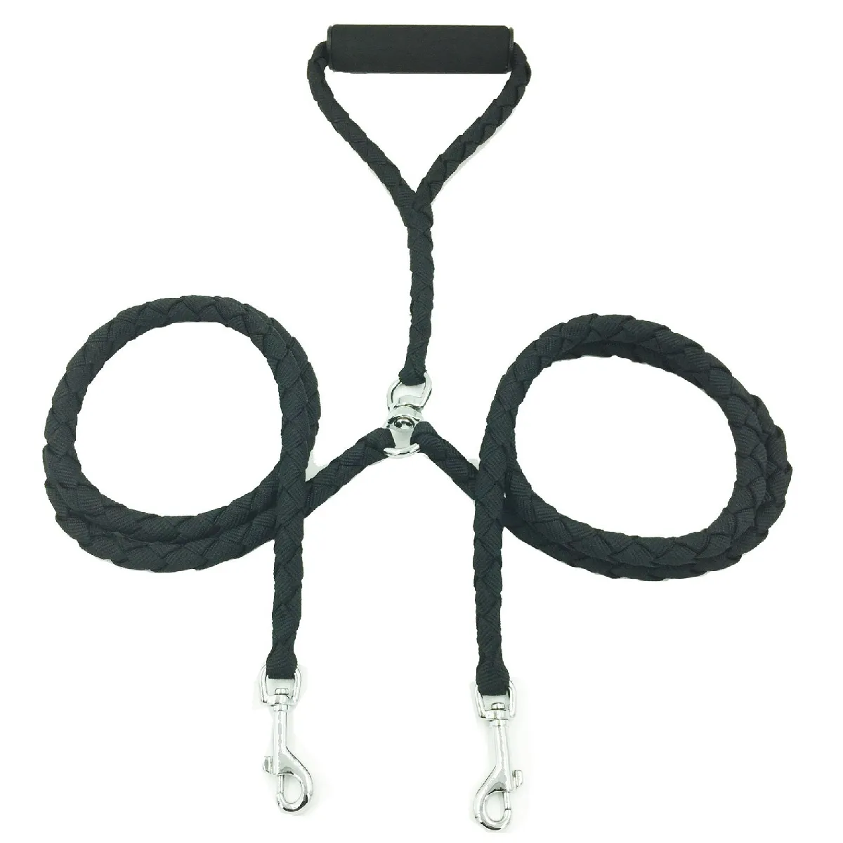 Comparer les prix de Laisse double cuir - Noir