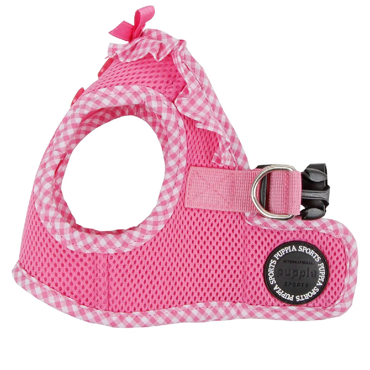 Meilleurs prix pour Harnais veste chien Vichy, bleu, rose ou orange, Puppia (Cou 24 cm - Poitrail 30/32 cm, Rose),