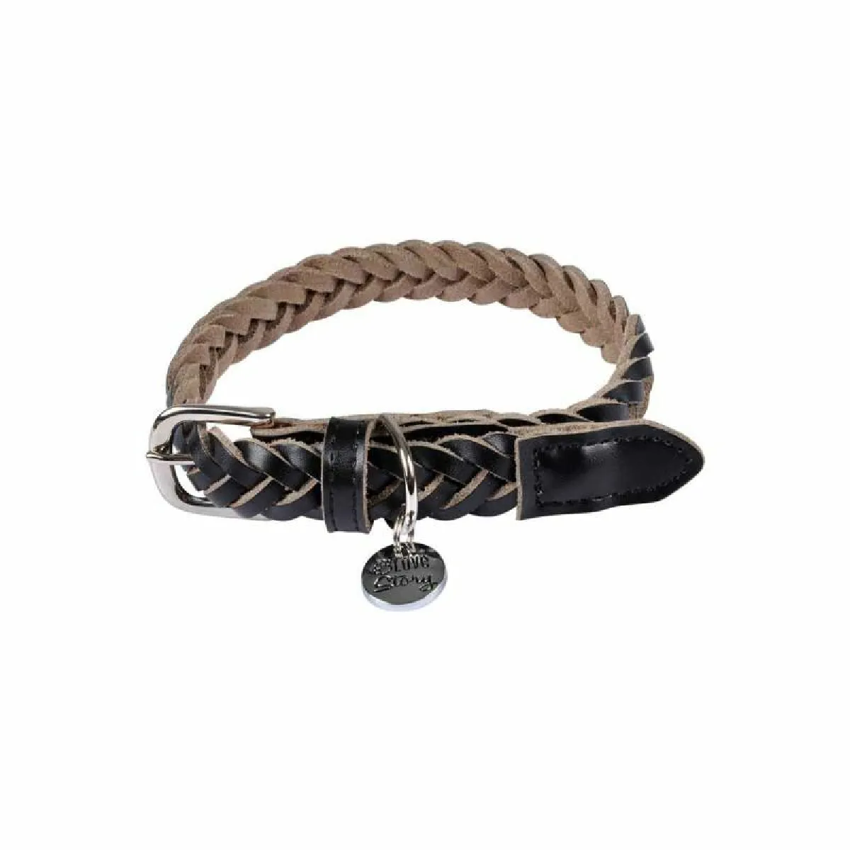 Collier pour Chien Réglable Tressé 30-45cm Noir