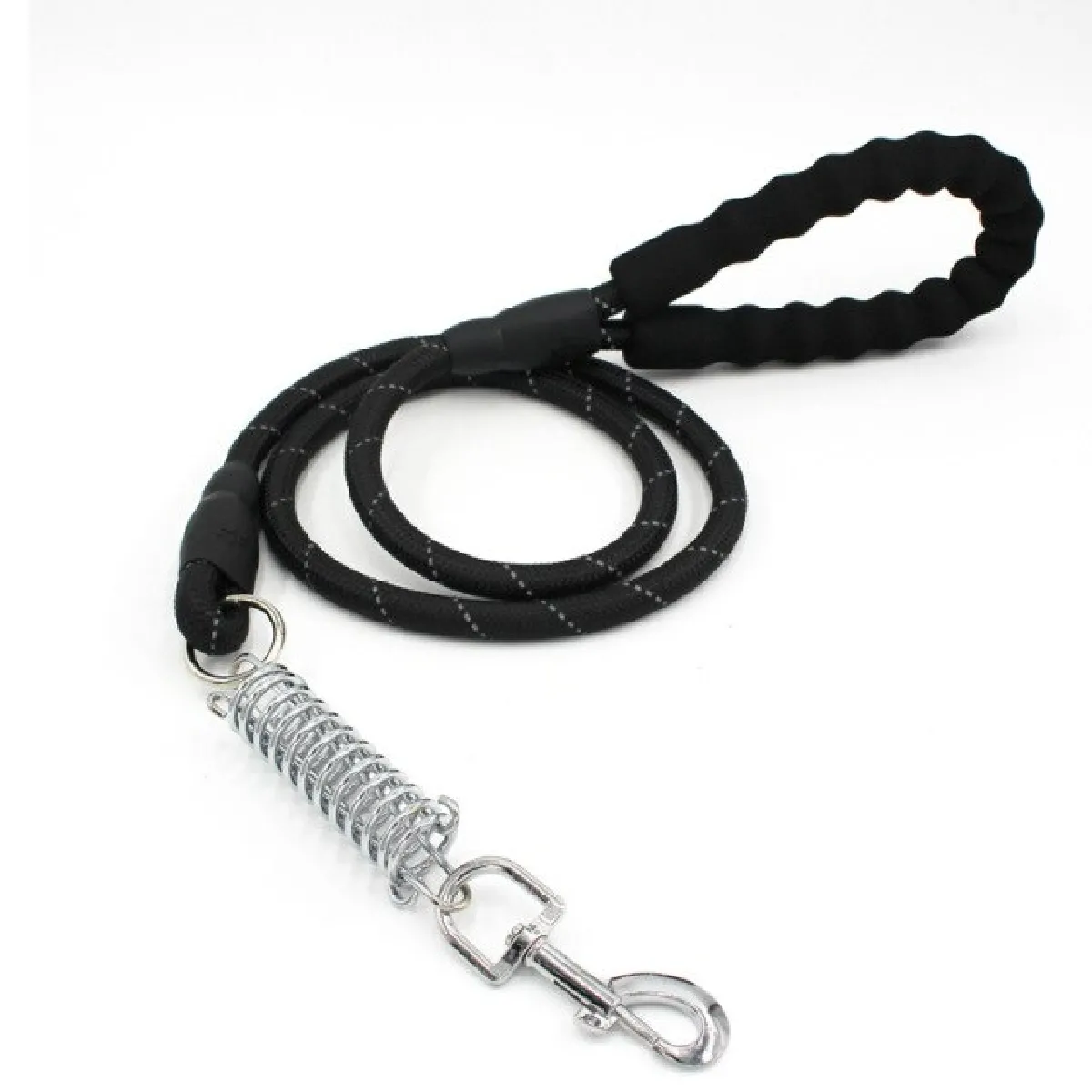 Meilleurs prix pour Laisse pour chien réflecteur de 5 pieds avec poignée remplie confortableLaisse pour tampon de sécurité nocturne Ceinture de printemps Couverture protectrice Corde en nylon   Traction