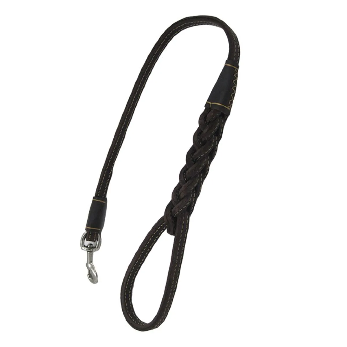Meilleurs prix pour Laisse cuir tressé 80cm - Marron
