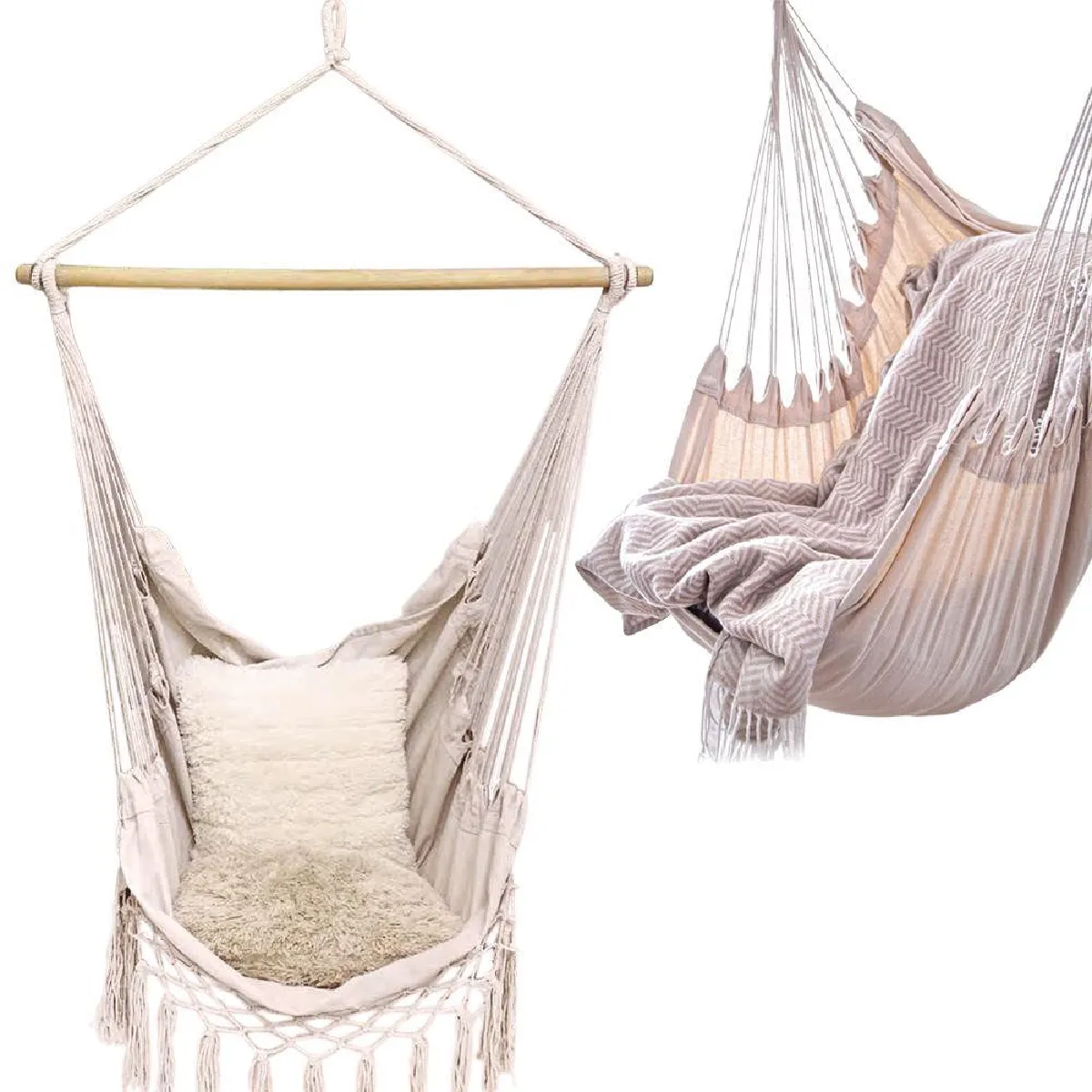 Chaise hamac suspendue brésilienne - Beige