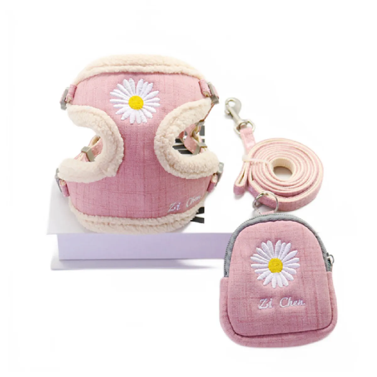 Comparer les prix de Ensemble de cordes et de laisses pour chiens Sac à goûter Doux et chaud Brodé Petit gilet pour chiens pour chats Promenade extérieure   Bondage