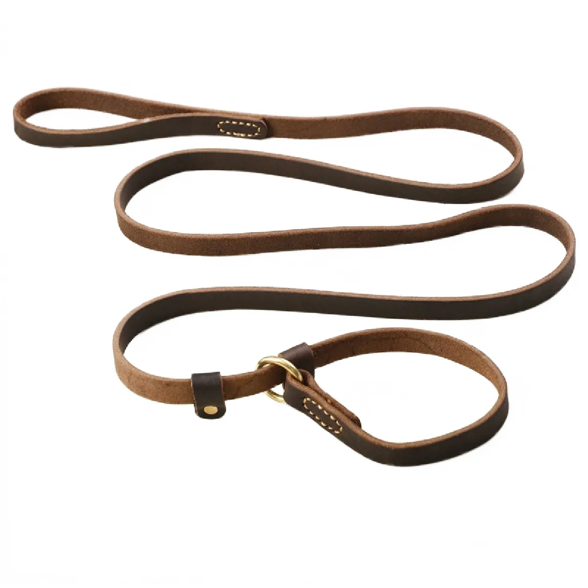 Meilleurs prix pour En cuir véritable P chaînes pour gros chiens courroies glissantes pour animaux de compagnie marche plomb cuir authentique chien corde de traction pour petits gros chiens