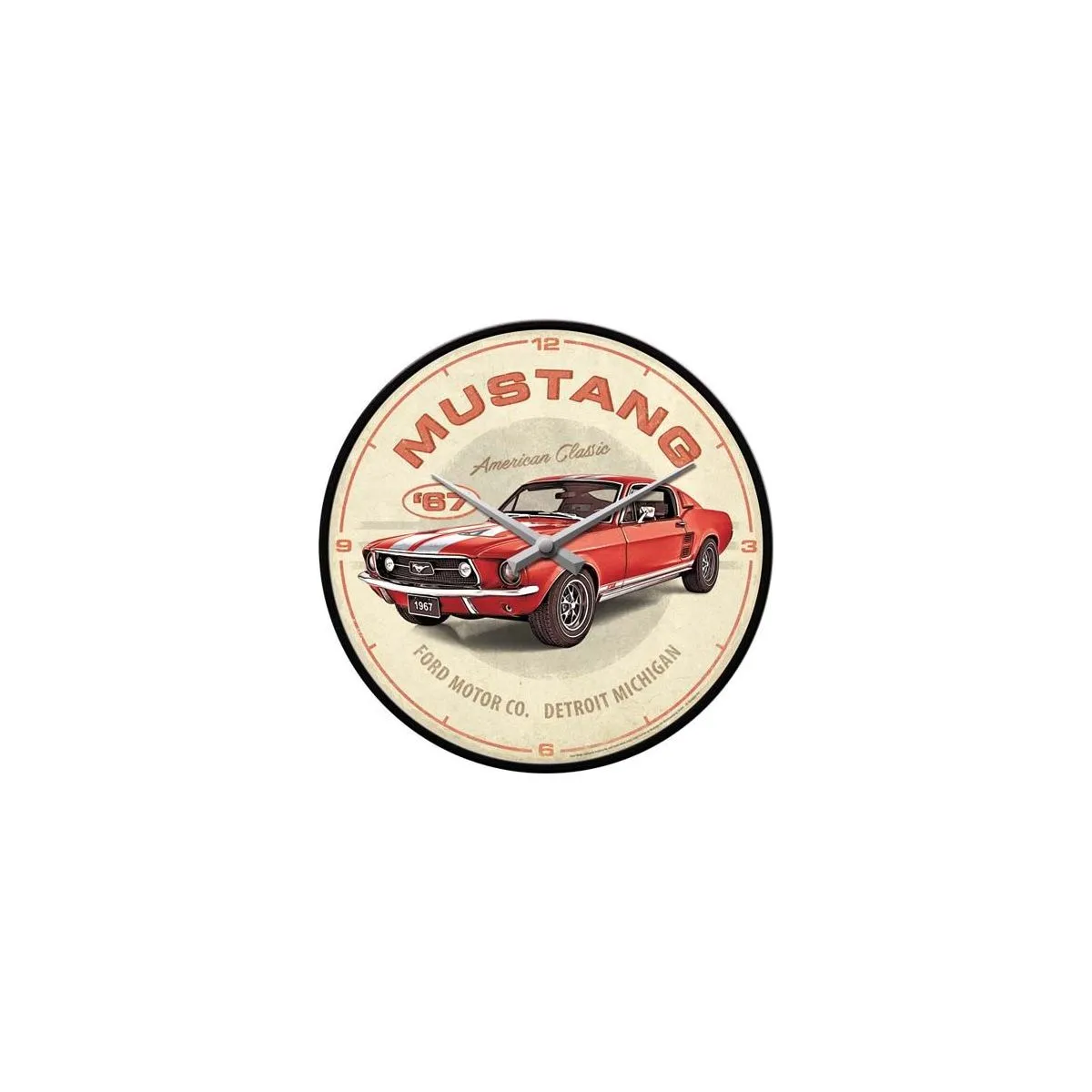 Nostalgic Art Nostalgic art horloge murale Mustang - Rouge