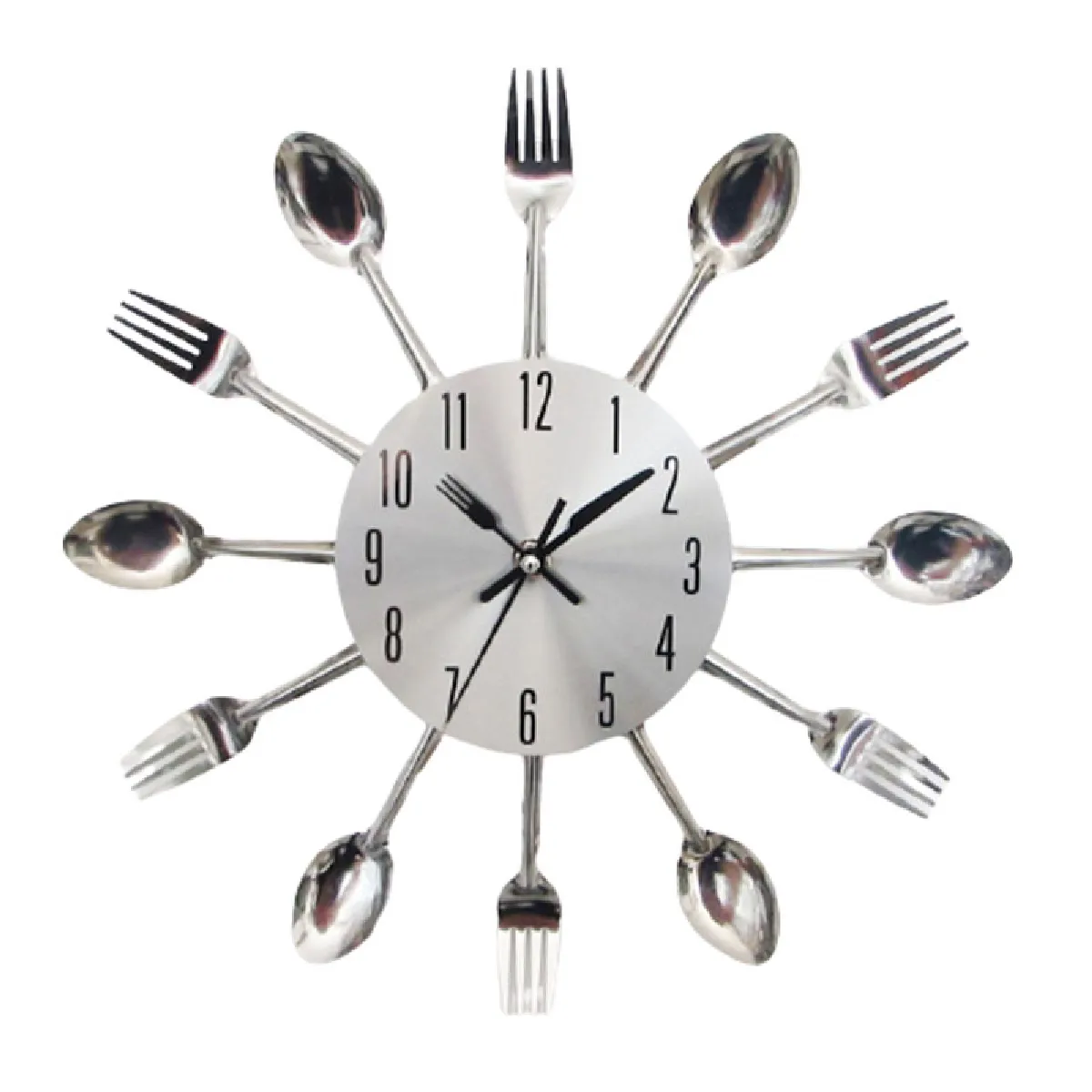 Yonis Horloge murale quartz - Argent
