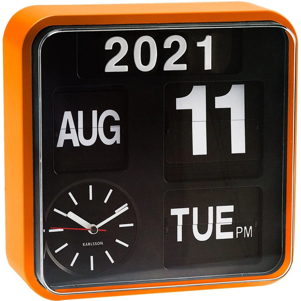 Karlsson Unisex Orange Horloge Murale Mini Flip - Image 2