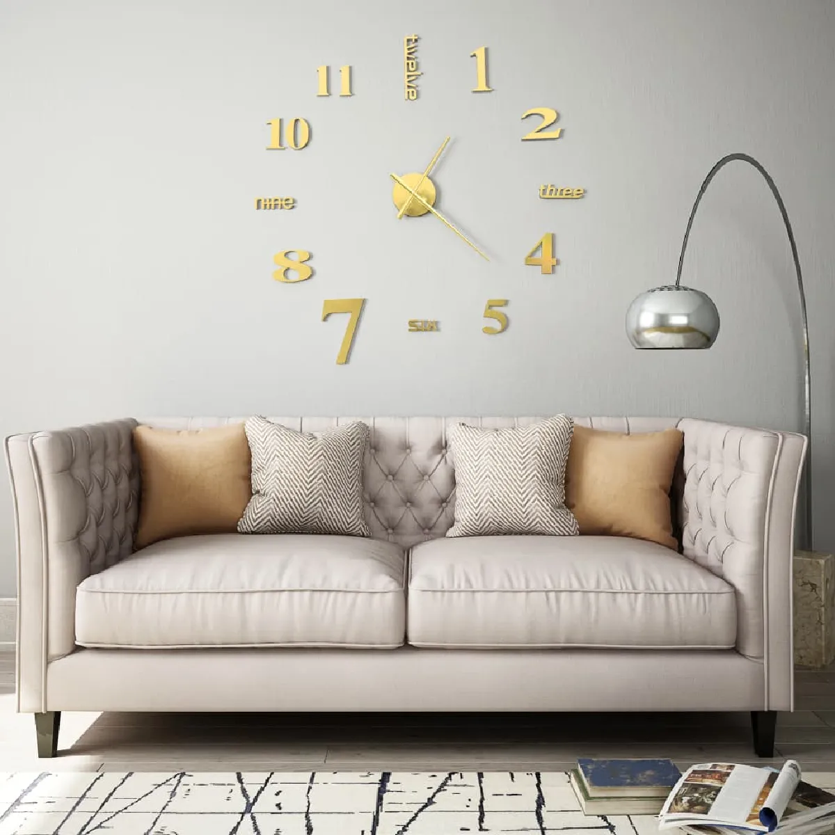 Vidaxl Horloge Murale 3D Moderne