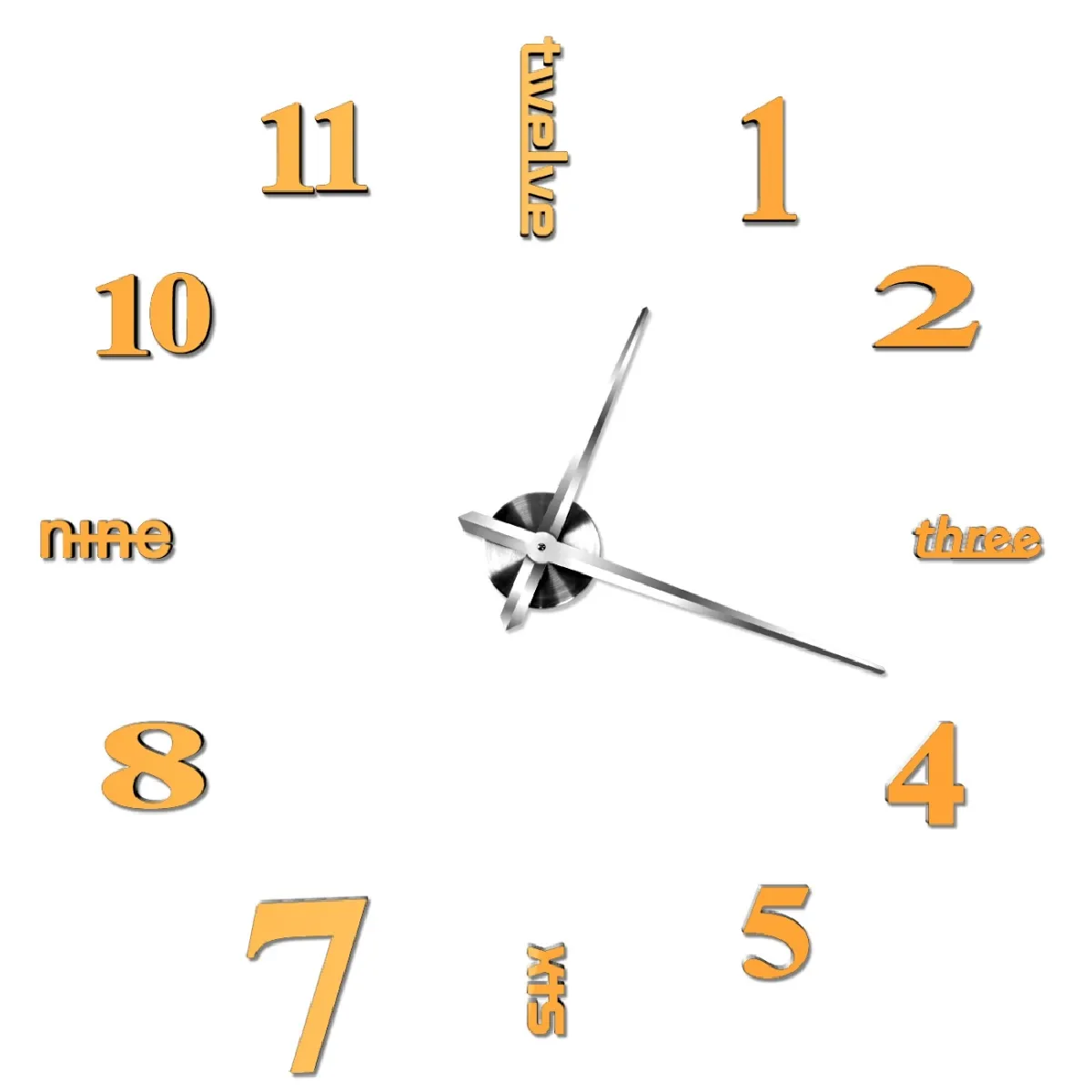 Yonis Jaune Horloge Murale Quartz