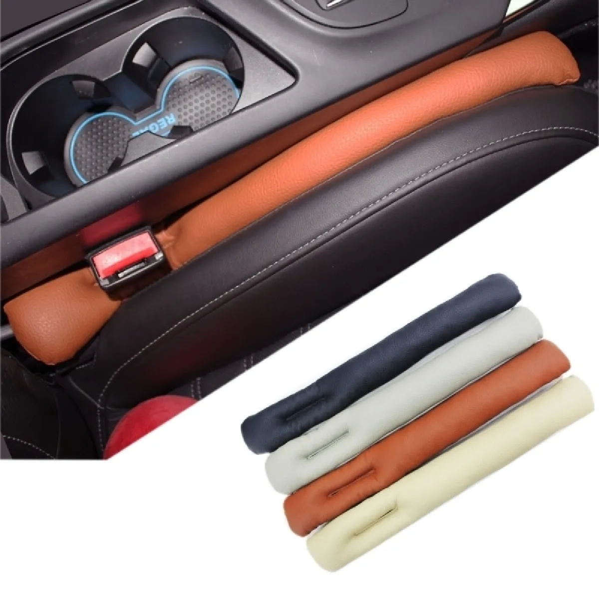 Comparer les prix de 4 PCS Car Styling Accessoires Siège Gap Filler Cuir Pad Spacer Protecteur Souple Barre À Fente Plug Livraison Couleur Aléatoire