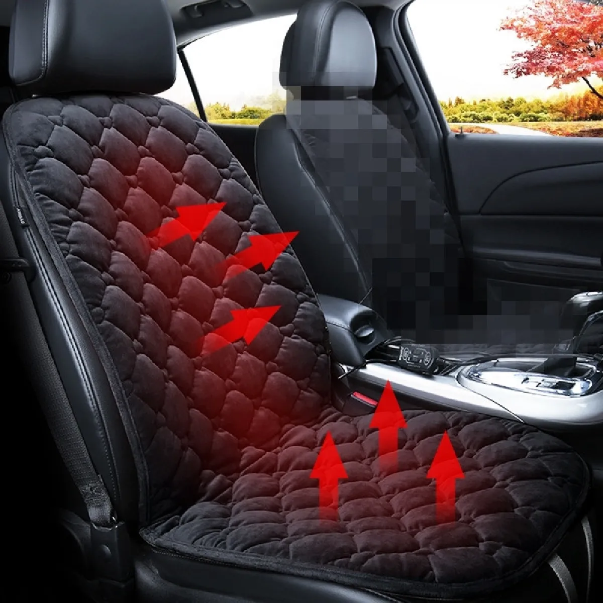 Meilleurs prix pour Housse de coussin chauffant chauffante pour siège avant de voiture 12V chauffée en hiversiège unique noir