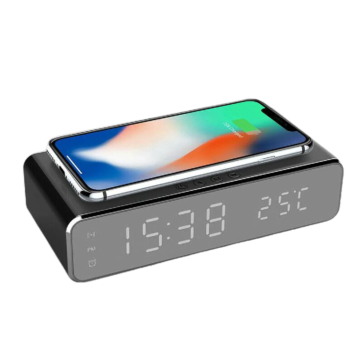 Justgreenbox Réveil LED Chargeur Sans Fil