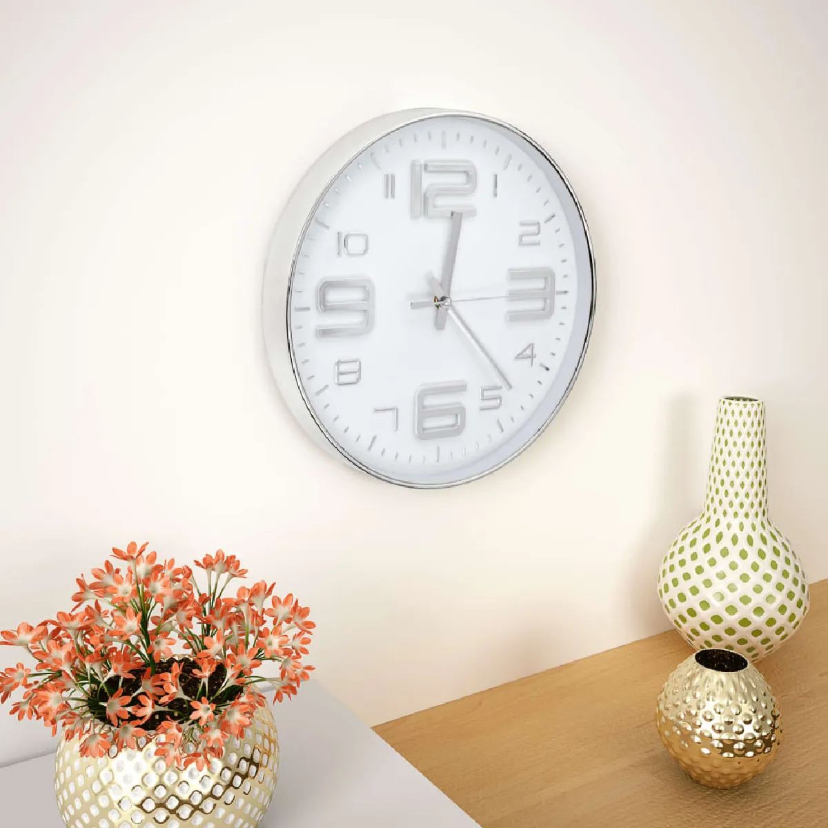 Vidaxl Argent Horloge Murale 30 Cm É - Image 2