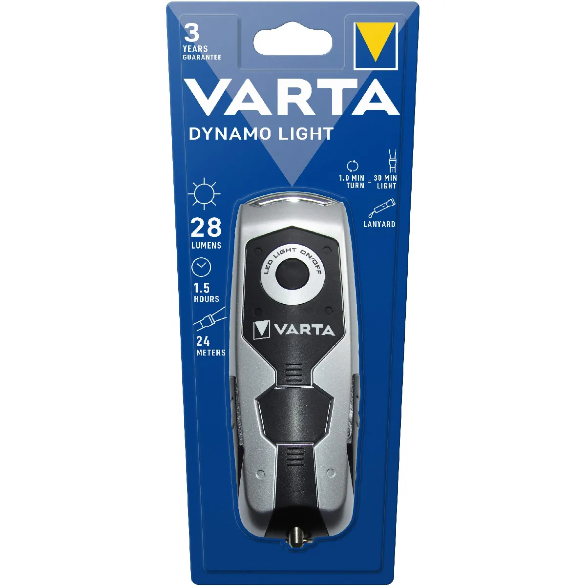 Varta Dynamo Light LED Noir, Gris Lampe torche