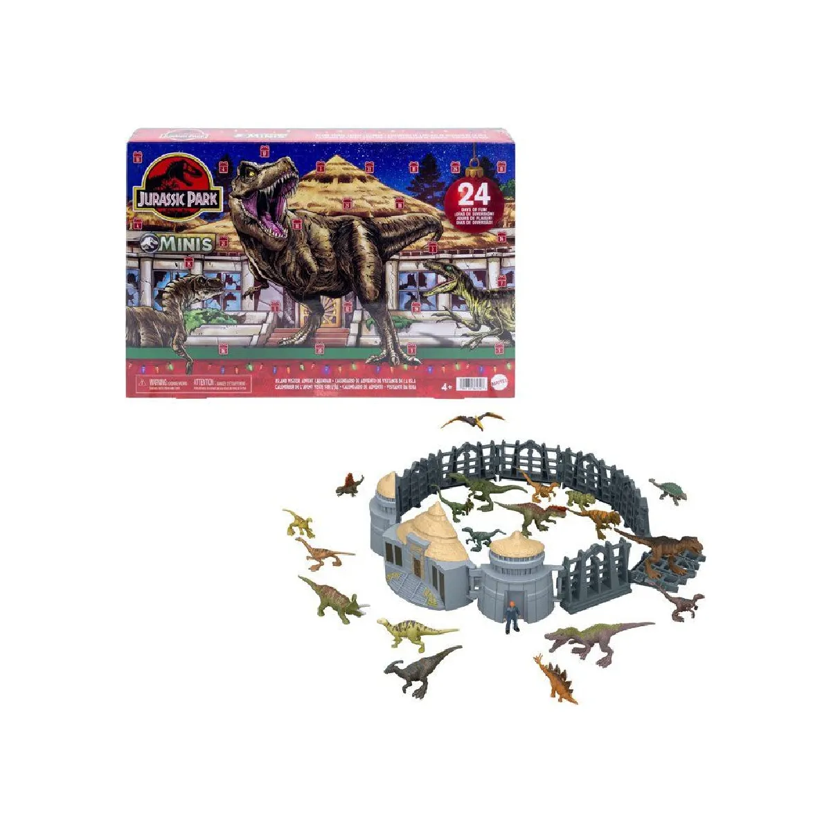 Calendrier de ’Avent JURASSIC WORLD MATTEL Dinosaures 19 figurines Décor inclus - vue 2