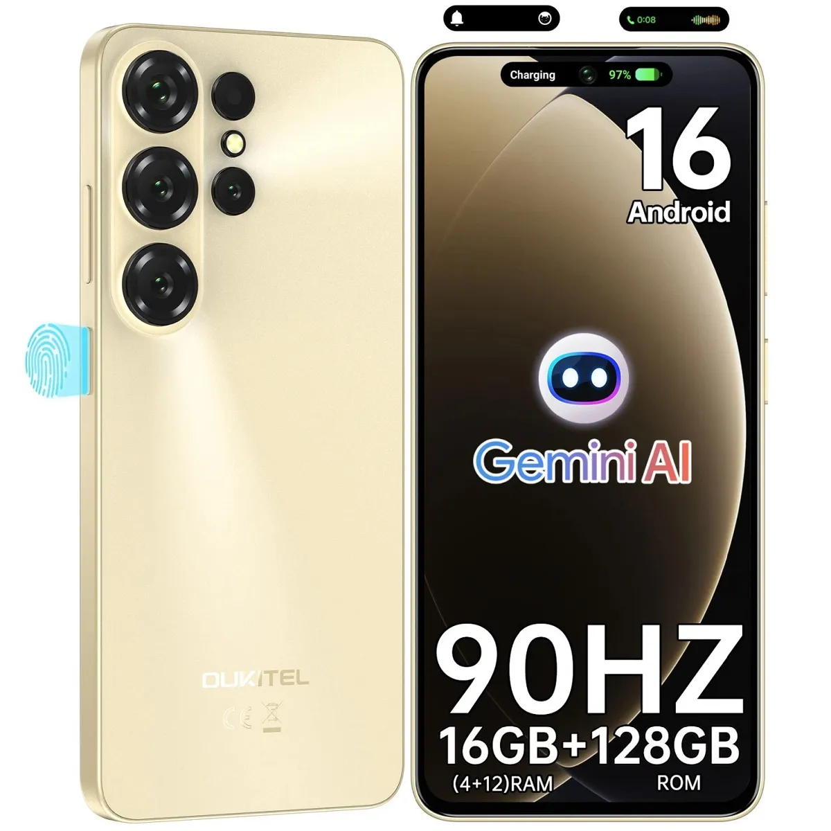 OUKITEL  C26 Smartphone 6.63"" 16GB+128GB 5150mAh 64mp Android 16 Telephone Portable