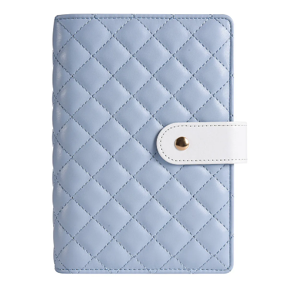 Carnet budget A6 à feuilles mobiles en cuir PU, bleu style pain (couverture