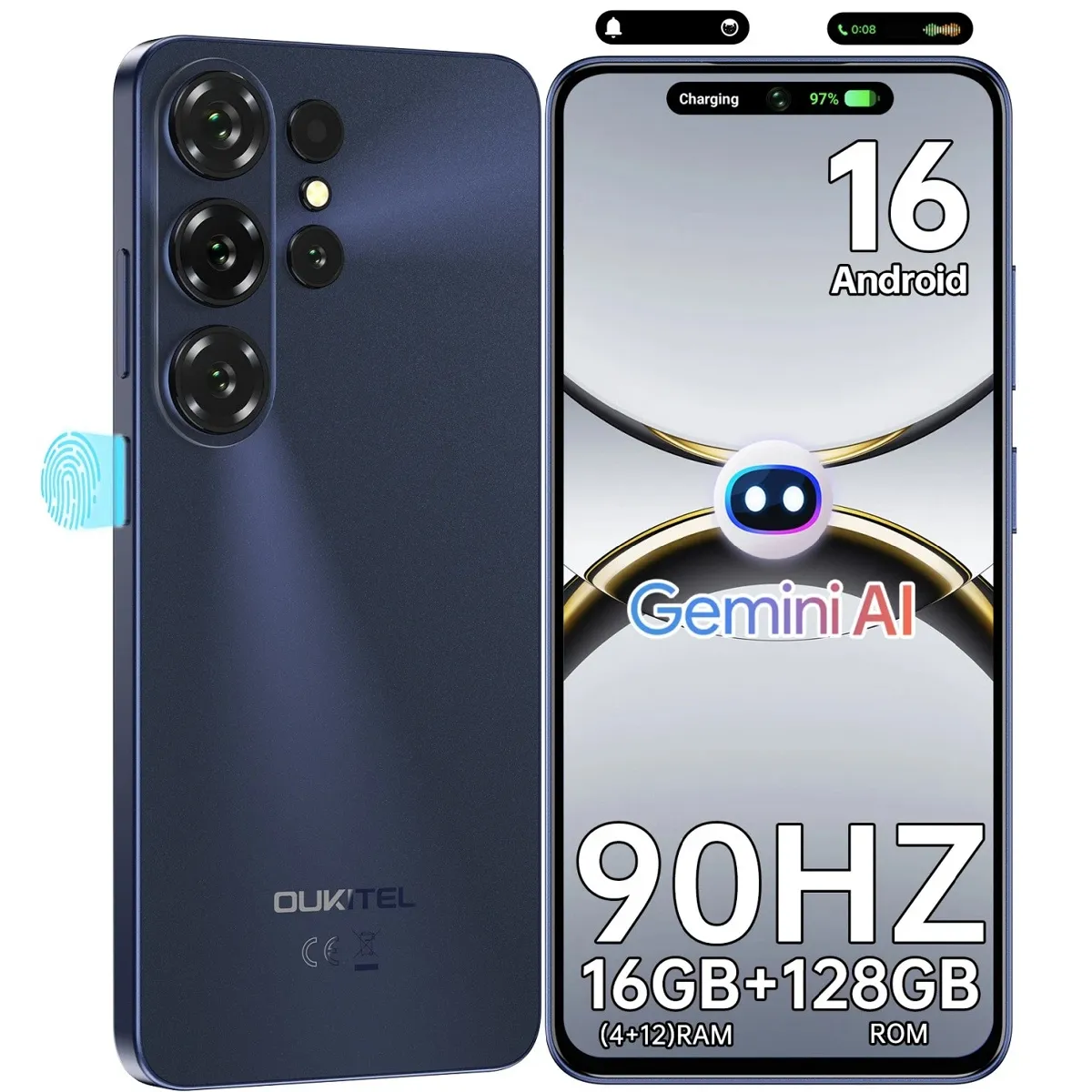 OUKITEL  C26 Smartphone 6.63"" 16GB+128GB 5150mAh 64mp Android 16 Telephone Portable