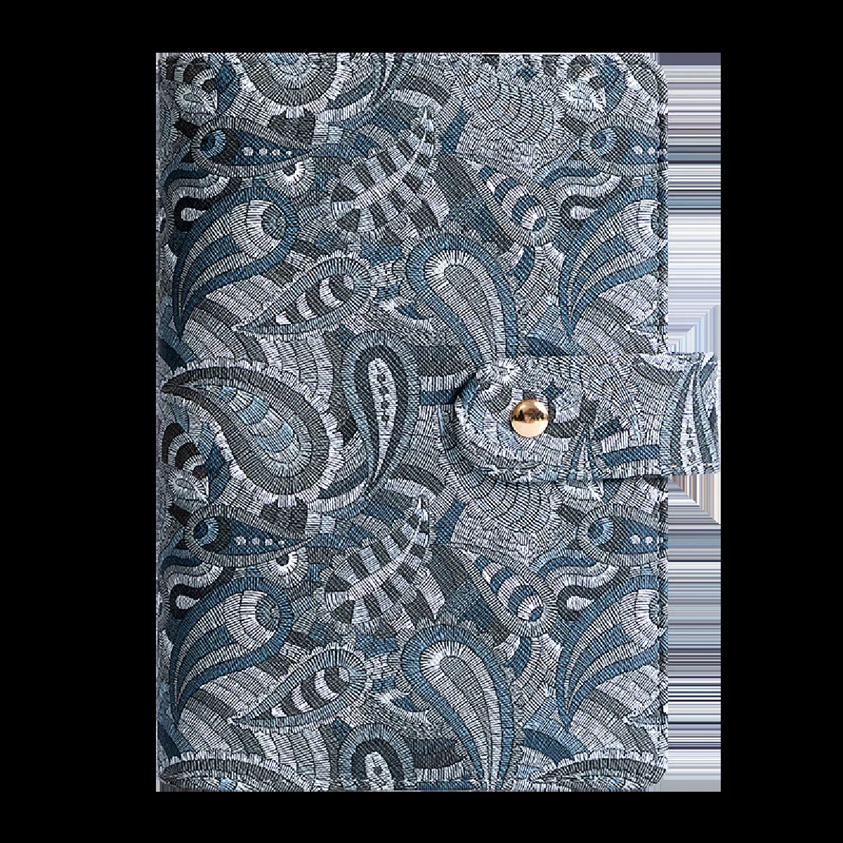 Couverture cahier à anneaux A6 en similicuir avec pochette zippée, motif floral