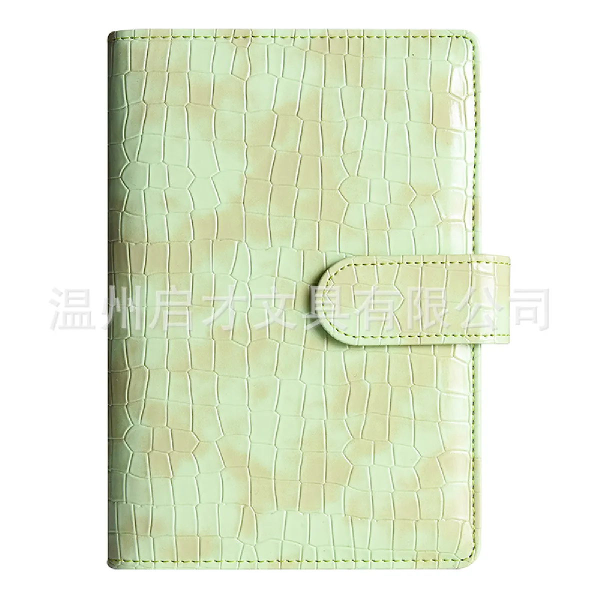 Agenda A6 Macaron en similicuir vert, couverture seule, à feuilles mobiles,
