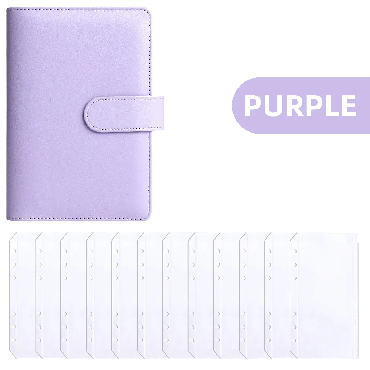 Agenda budgétaire créatif A6 en similicuir, motif macaron - Système d'enveloppes