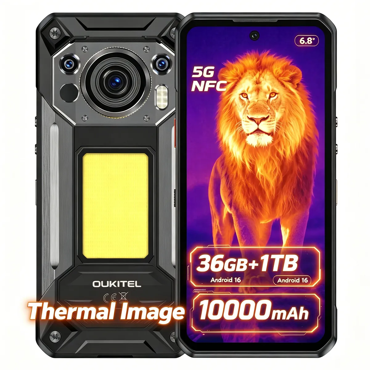 DOOGEE Oukitel WP500 Ultra 10000mAh 12GB+1TB 5G Thermique - Noir
