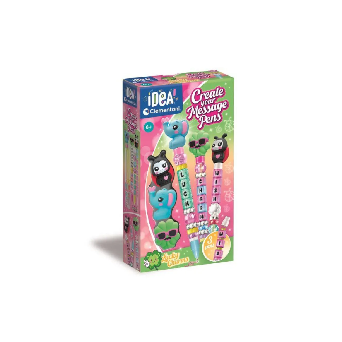 Clementoni Crée Tes Stylos Messages Lucky Charms - Kit 3 stylos