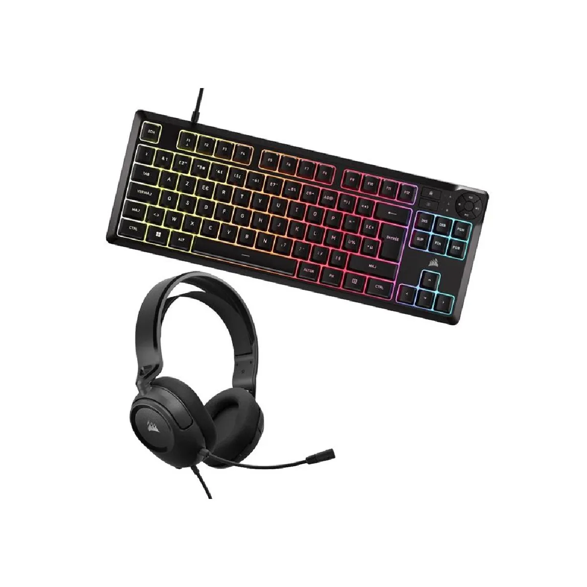 Ensemble Casque et clavier Corsair HS35 + K55 CORE TKL - vue 5