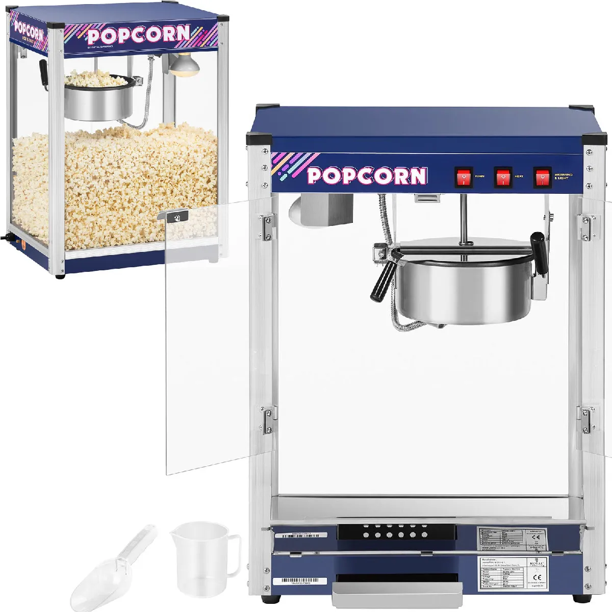 Royal Catering Bleu Machine À Popcorn - 5 Kg/H - 1500 W - E - Image 2