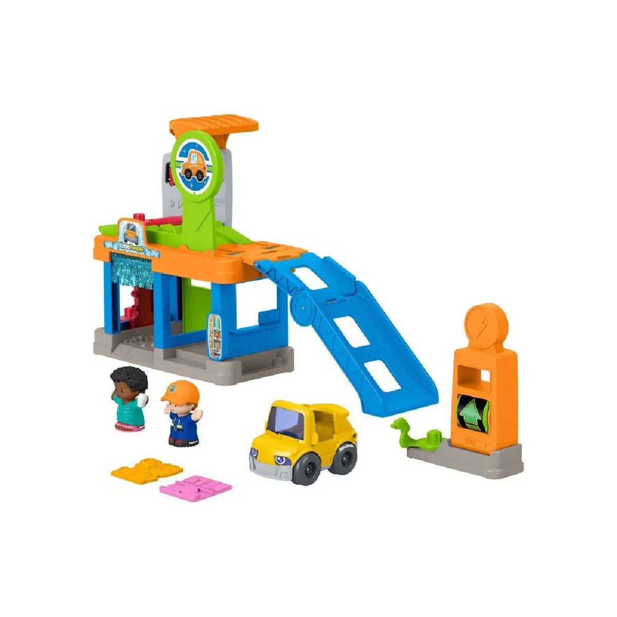 Fisher Price Playset - Little People - Station Lavage - 4 Actions - Véhicule Inclus