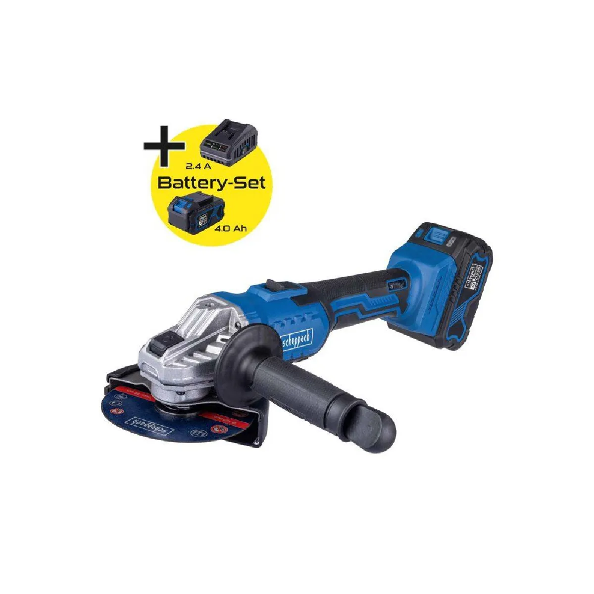 Scheppach C-Ag125-X - Meuleuse D’angle Sans Fil 125 Mm - 24 V - Coffret Set L 20Vixes 4 Ah