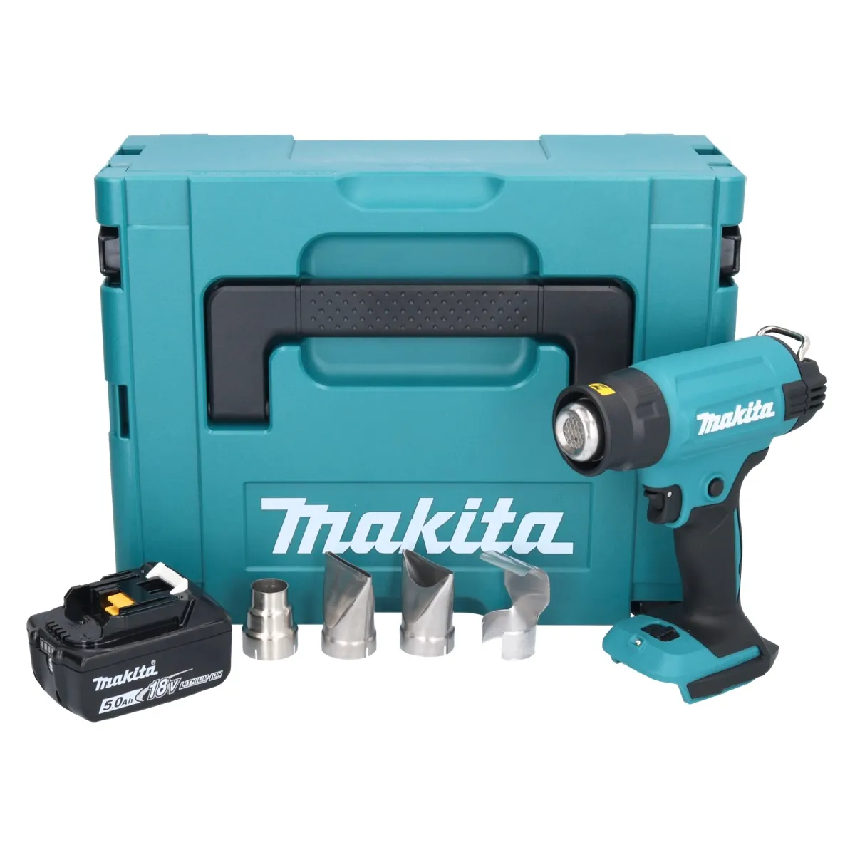 Makita DHG 181 T1J Pistolet air chaud sans fil 18 V 150 + 1x batterie rechargeable 5 0 Ah + Makpac sans kit chargeur - vue 2