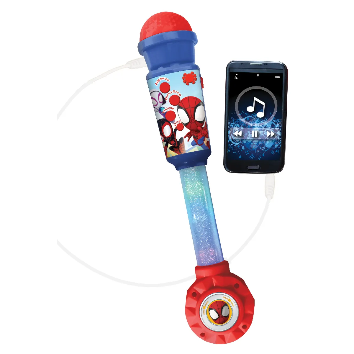 Lexibook Microphone Spiderman avec tube lumineux et enceinte
